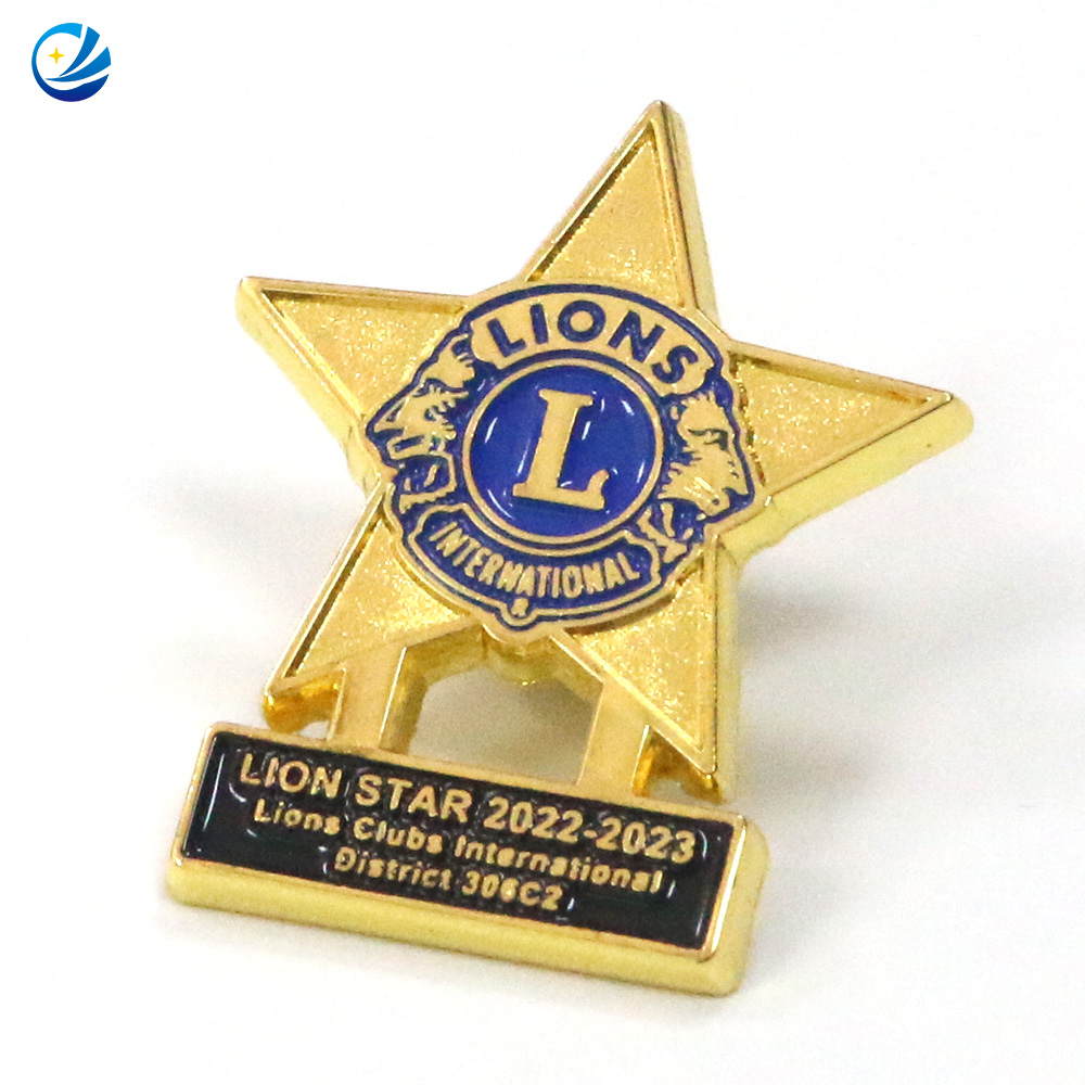 Gepersonaliseerde groothandel hoogwaardige metalen revers Email Pins Badge Custom Lions Clubs International Pins